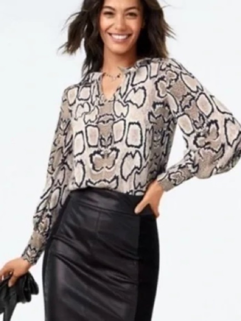 CAbi Serpentine Snake Print Top